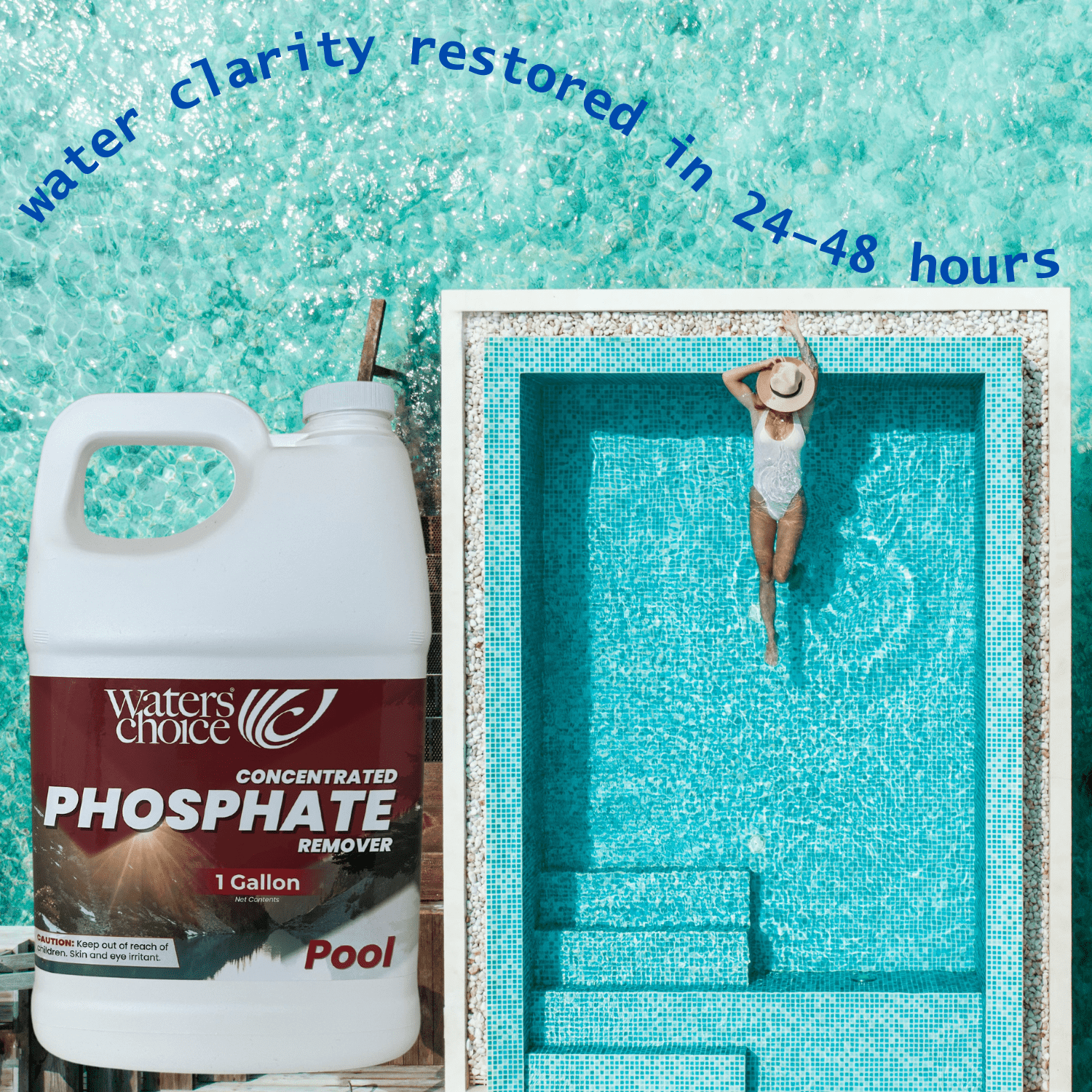 Waters Choice Pool Phosphate Remover 1 Gallon - Fast-Acting, Concentrated Formula