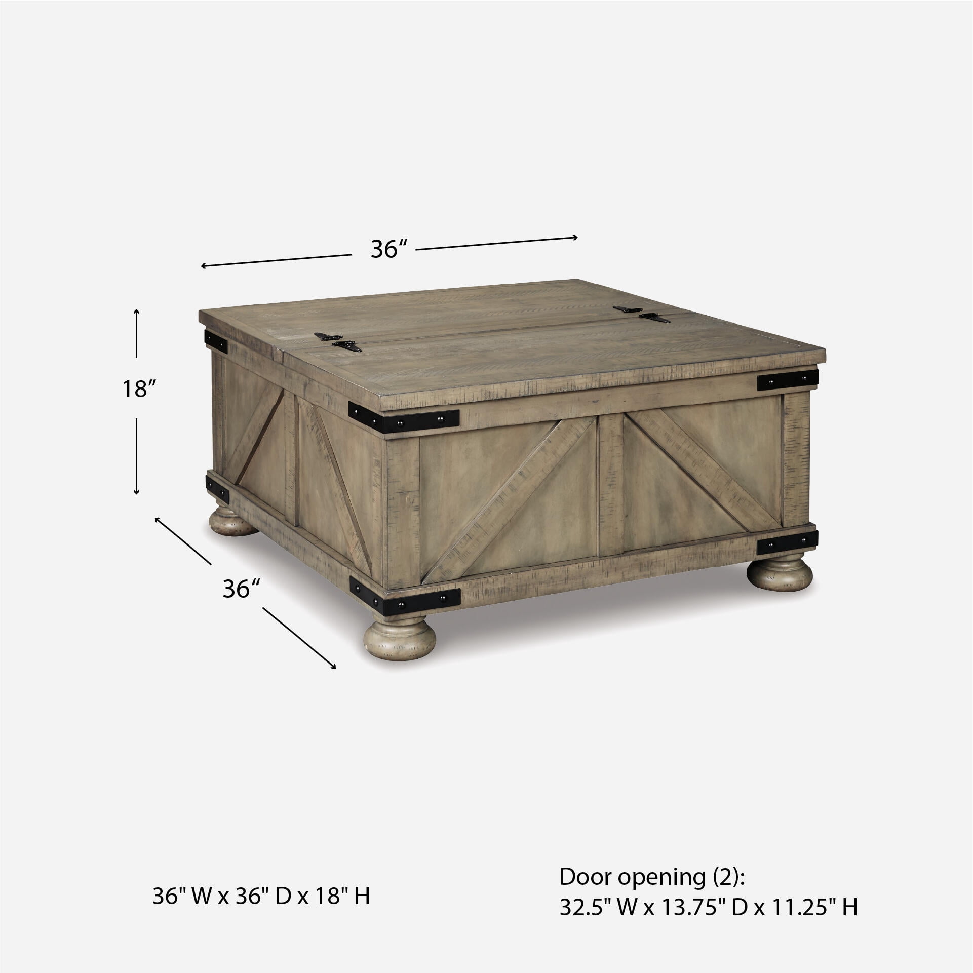 Signature Design by Ashley Casual Aldwin Coffee Table With Storage  Gray