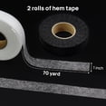 thumbnail image 2 of 70 Yardsx1In Stitch Hemming Tape,2Pcs Durable No Sew Hemming Tape,Black and White Adhesive Fabric Hem Tool for Curtains,Skirts, 2 of 6