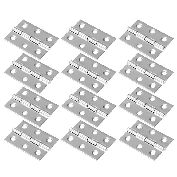 30PCS Stainless Steel Hinge 2 Inch Hinge Free Slot Bearing Thickened Mute Sub-door Hinge Stainless Steel Mute Flat Hinge Door Loose-leaf Hinge Door and Window Folding Accessorie (Silver)