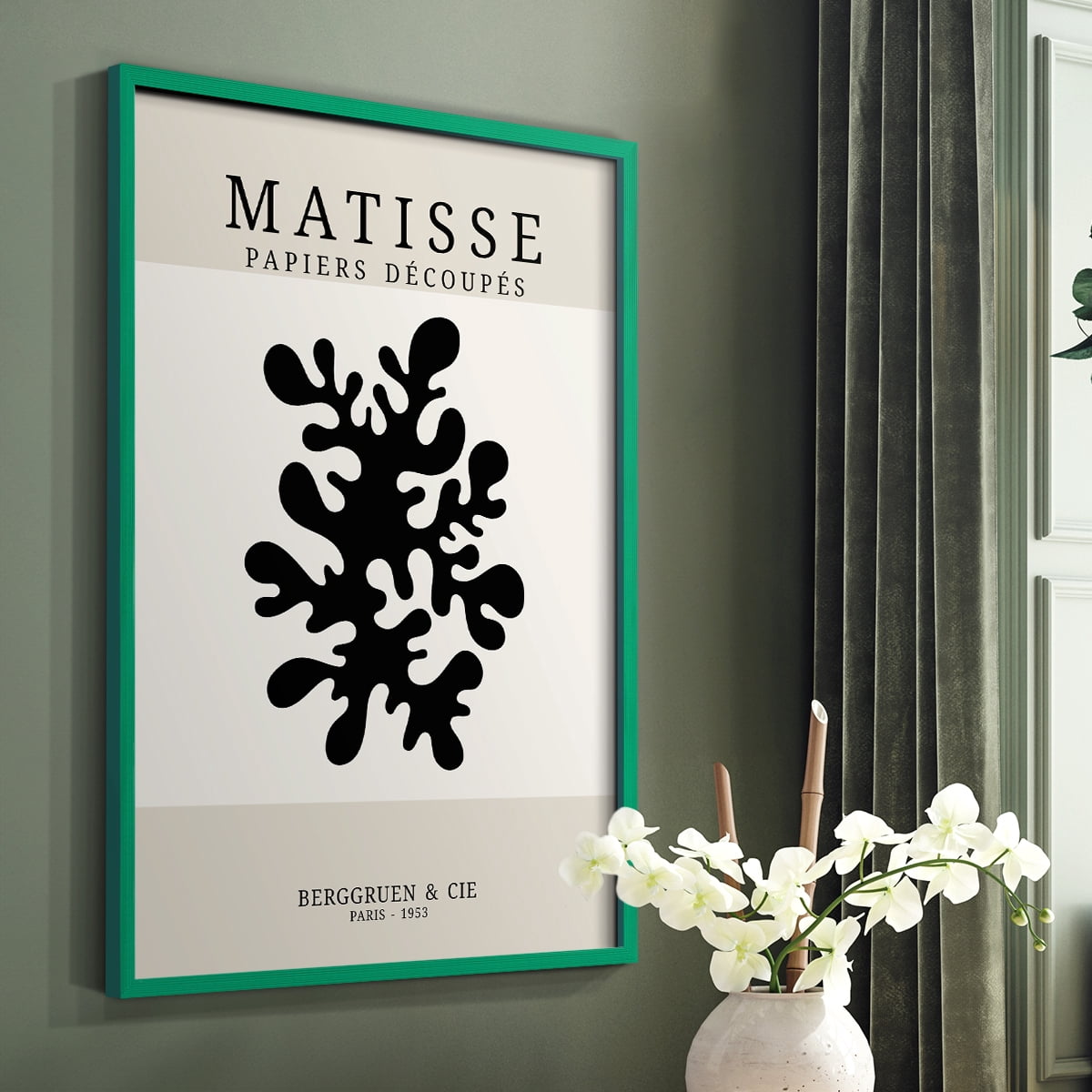 Matisse CDXV in Green Solid Wood Framed Print No Nail Hanging