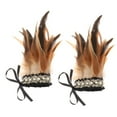 thumbnail image 1 of 1 par de muñequeras de felpa, accesorios para disfraces, plumas sintéticas Steampunk, calentadores de brazos teñidos, muñequera para baile latino, marrón Macarena Puños de muñeca, 1 of 8