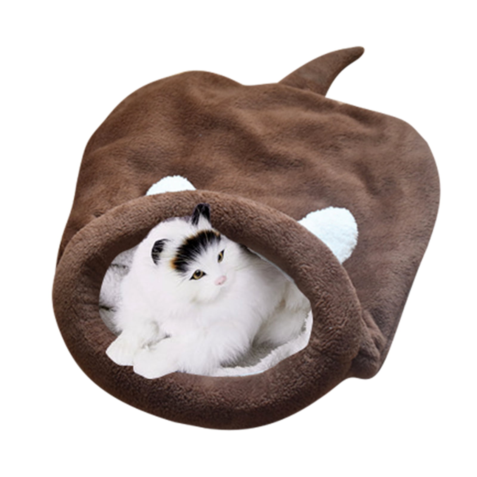 Soft Warm Star Pattern 2 in 1 Pet Nest Non-slip Dog Cat Bed Foldable Winter Soft Cozy Sleeping Bag Mat Pad Cushions M, Blue 