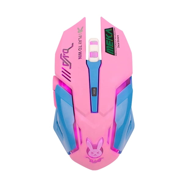 Ratón óptico inalámbrico de 2,4 GHz, 2400 ppp, ajustable, silencioso, para juegos (rosa) Hugtrwg Nuevos Originales
