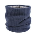 thumbnail image 3 of Winter Neck Gaiter, Double Layer Fleece Lined Knit Tube Scarf for Men and Women, Warm Cold Weather Neck Protection for Outdoor Activities, Stretchy Comfortable Face Mask Scarf - Blue, 3 of 5