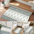 thumbnail image 5 of Entryway Rug 2'x3', Teal Black Boho Small Rug for Kitchen Bathroom Door Mat Indoor Entrance, Vintage Ethnic Tribe Abstract Art Retro Non-Slip Area Rugs Floor Mats Carpet Front Door Rugs, 5 of 8