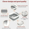 thumbnail image 3 of 2.4 Gal Collapsbile Wash Basin with Drian Plug,9L Dish Pan for Soaking Baby Bottles,Portable Sink, Multiuse Foldable Bucket,Ice Beverage Tubs for Camping, Vegetable Washing, RV (Gray), 3 of 8