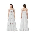 thumbnail image 3 of Gupgi Women Summer Long Beach Dresses Sleeveless Square Neck Embroidery Tiered Dresses Midi Slip Dress, 3 of 9