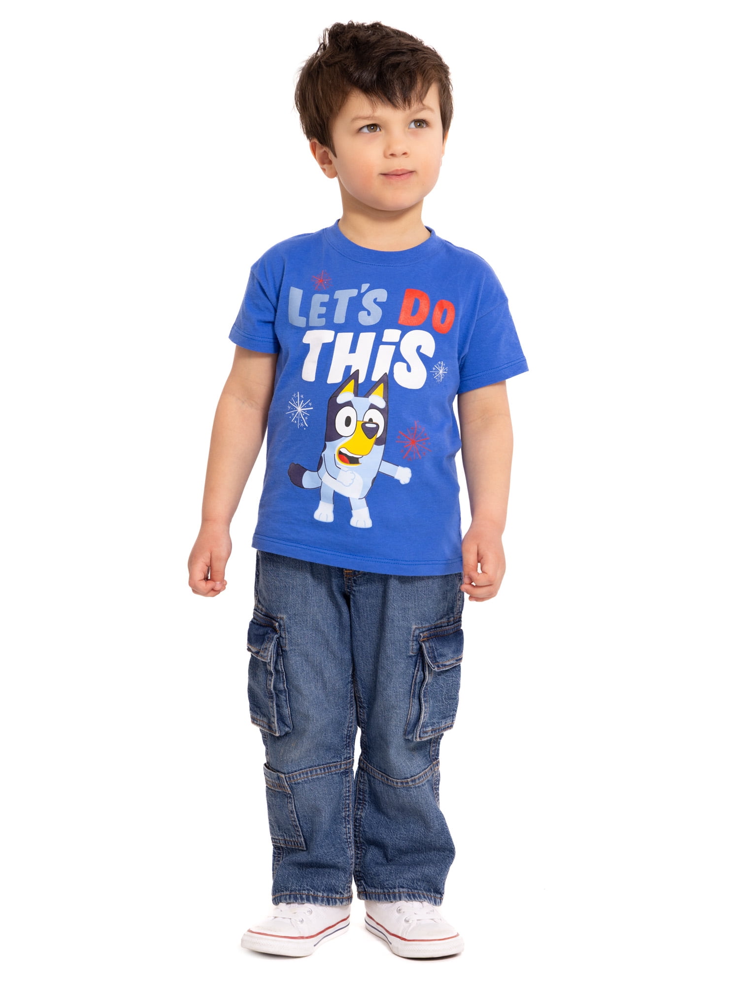 Bluey Toddler Graphic Americana Crewneck Tee with Short Sleeves, Sizes 12M-5T