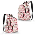 thumbnail image 2 of SEANATIVE Kids' School Backpack 17 Inch Large Capacity School Bag Book Bag Adjustable Shoulder Straps Casual Daypack for Elementary Middle School Boys Girls, Flower Pink Red, 2 of 7