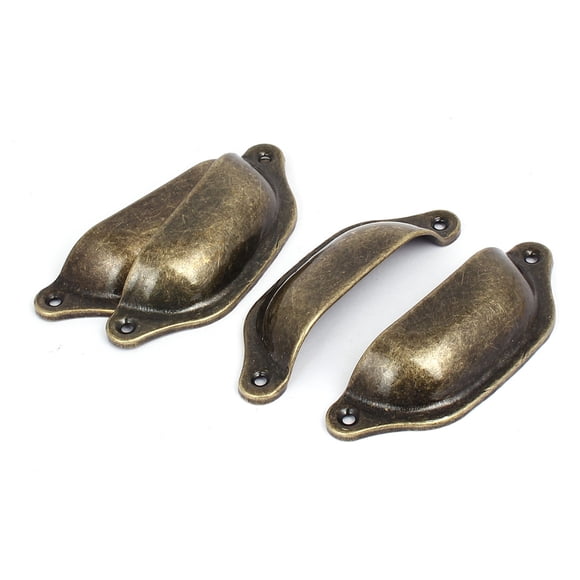 Perillas de forma de concha para cajones Uxcell, tono bronce, 98 mm de longitud, 4 piezas
