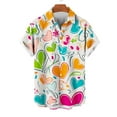 thumbnail image 2 of guisaled Valentine's Day Hawaiian Shirt For Men Relaxed Fit Short Sleeve Button Down Shirts Cute Heart Print Vacation Dating Tops, 2 of 4