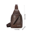 thumbnail image 3 of Pklyzj Clearance Men's Soft Leather Chest Bag Stylish One-Shoulder Bag Waterproofing Casual Business Crossbody Sling Bag Grocery & Essentials, 3 of 6