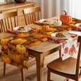 thumbnail image 5 of Fall Table Runner Thanksgiving Orange Harvest Pumpkin Table Runners Autumn Maple Leaves Cotton Linen Dresser Scarf Kitchen Dining Table Decor for Fall Holiday Party Decor 13x90 Inch, 5 of 9