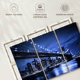 thumbnail image 6 of Elephant Stock Twinkling Brooklyn Bridge Wall Art - Horizontal Multi Panel Canvas - Living Room Wall Decor - Architecture Multi Panel - Blue And Black Decor - 50" x 32", 6 of 8
