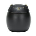 thumbnail image 1 of tredstone Ceramic Canisters For Neat And Tidy Kitchen Cute Cat Form Ceramic Tea Jars black 500ml 1Set, 1 of 6