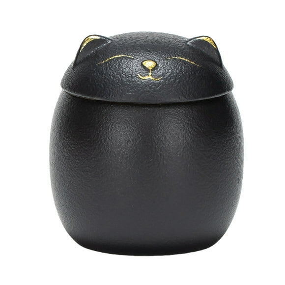 Tarro de almacenamiento Wosthever Cerámica Forma de gato 500ml Negro