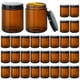 thumbnail image 1 of Frascos para velas KEYWING de vidrio ámbar de 240 ml con tapas de metal negro, paquete de 30, 1 of 6