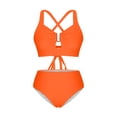 thumbnail image 5 of GUACER Womens Two Piece Bikini Sets Casual High Waisted U Wire Cutout Popular Vacation Swimsuits, 5 of 9