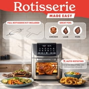 Gourmia 14 Qt Air Fryer Oven, 12 Presets, Rotisserie, FryForce 360°, Stainless Steel