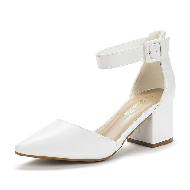 Zapatos de Tacón DREAM PAIRS ANNEE Blancos Punta Fina Tacón de 5.7 cm