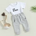 thumbnail image 3 of Okbabeha Baby Boy Mothers Day Outfit Love My Mama Letter Printed Short Sleeve T-Shirt Tops Jogger Pants Set Summer Clothes, 3 of 8
