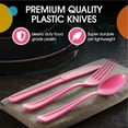 thumbnail image 7 of Exquisite Disposable Knives - 200 Cerise Plastic Knives - Hot Pink Party Supplies, 7 of 7