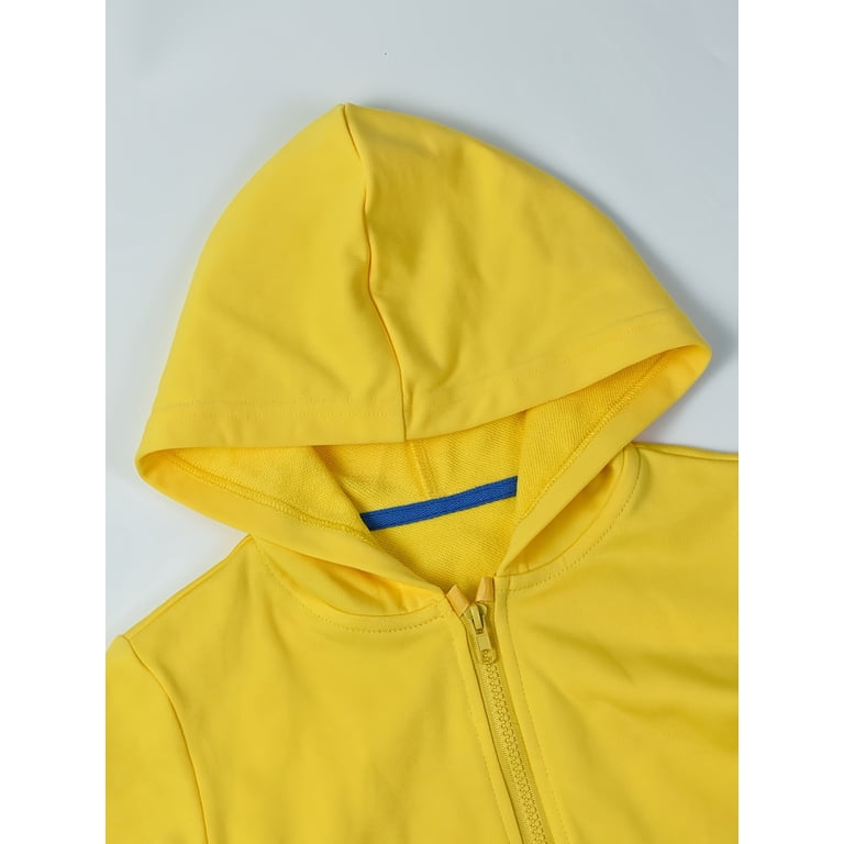 HILEELANG Kids Cotton Blend Full-Zip Hoodie, Lightweight Yellow photo 6