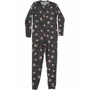 Womens Kitty Kitten Cat Santa Christmas Sleeper Holiday Union Suit Pajamas XS/S