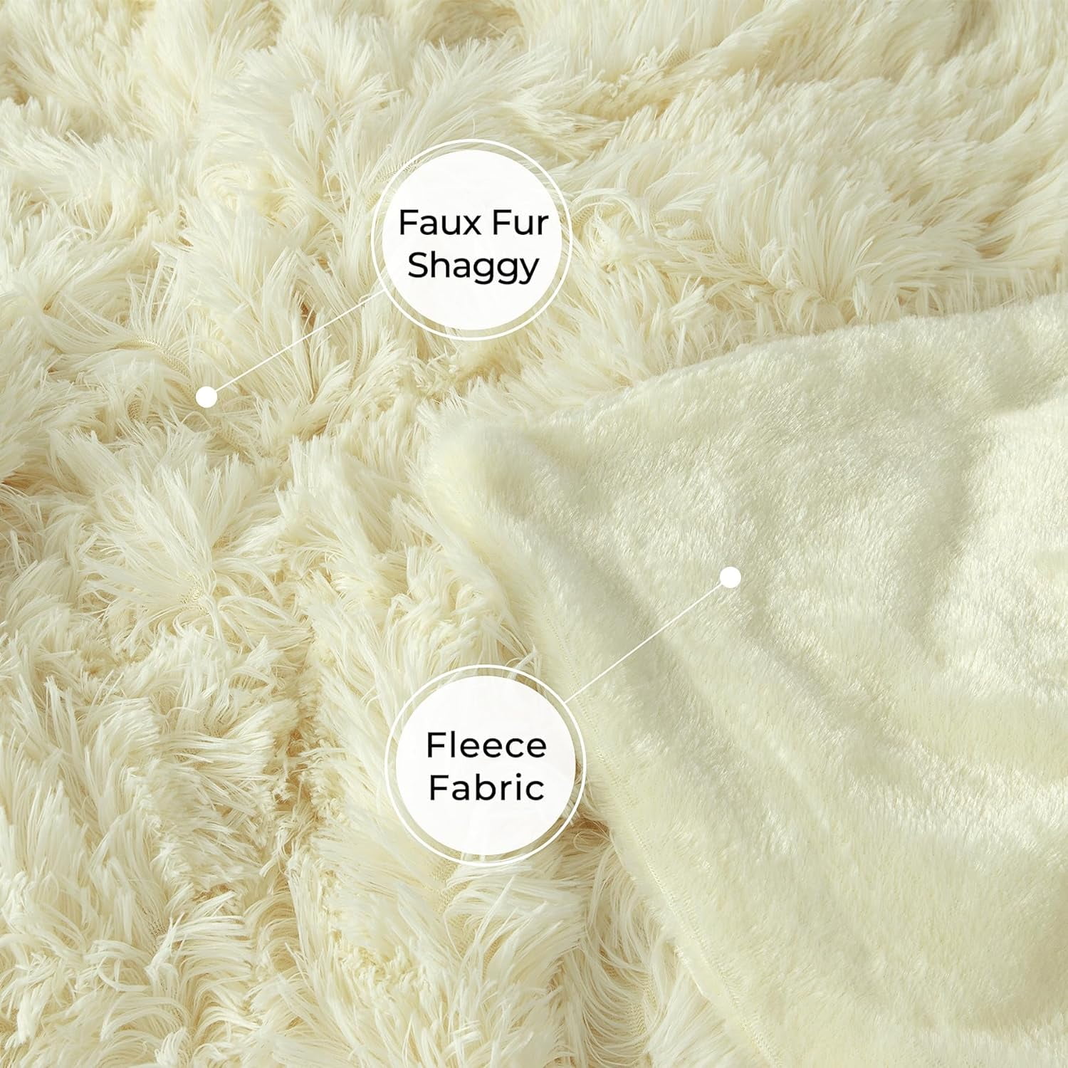 XINQIHANG Decorative Soft Faux Fur Blanket Solid Reversible Fuzzy Double Layer Lightweight Long Hair Shaggy Blanket Fluffy Warm Cozy Plush Fleece Microfiber Fur Blanket Couch Light Yellow Twin 70 x Wa...
