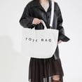 thumbnail image 2 of Uobin Corduroy Tote With Embroidered Letter Design Casual Shoulder Handbag For Daily Use, 2 of 4