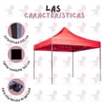 thumbnail image 3 of Toldo Carpa Plegable Reforzada sin Paredes 2x2 m Color Rojo, 3 of 5