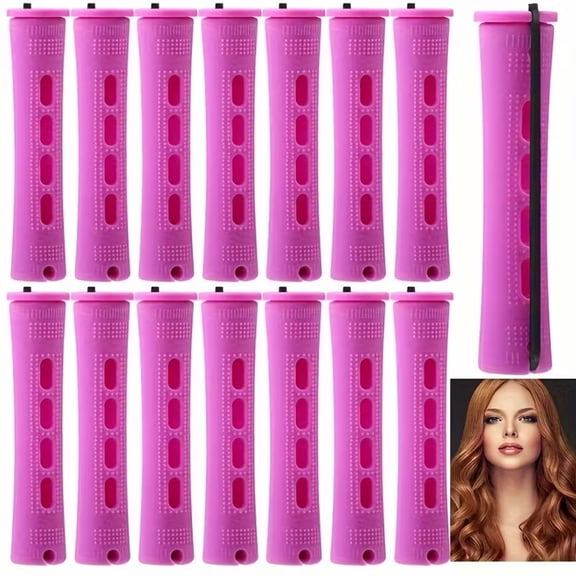 Hotpom 40 Pcs Perm Rods for Women Hair Roller Curler Perm Rods for Long Medium Short Hair Plastic Rods Hairdressing Styling Tool Nondamaging Curlers
