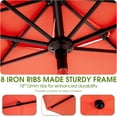 thumbnail image 4 of Homefun 10FT Patio Umbrella 3-Tier Market Umbrella with 8 Sturdy Ribs Crank & Tilt Mechanism Waterproof UV-Resistant Fabric Aluminum Pole Outdoor Garden Umbrella (Base Not Included), 4 of 7