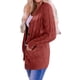 thumbnail image 3 of Suéter de Punto de Larga para Mujer, Otoño 2025, Cárdigan Abierto con Botones, Prenda Exterior Holgada Rojo Óxido L, 3 of 8