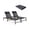 Black two-piece set with cup holder, variant on 2 Pack Pool Lounge Chairs Set, Outdoor Folding Lounge Chair with Cup Holder, Waterproof Metal Recliner with 6 Adjustable Positions, Lightweight Portable Beach Chair for Patio, Lawn, Backyard,Gray