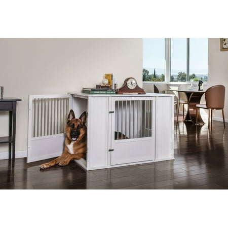 New Age Pet® ECOFLEX® Flexi Door XLarge Dog Crate in Off White with Brushed Stainless Bars