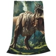 thumbnail image 2 of Pofeuu Green Forest Dinosaur Print Ultra-Soft Micro Fleece Blanket,for Bed Or Sofa,All Season Throw Blankets Flannel Blanket-40"x30", 2 of 7