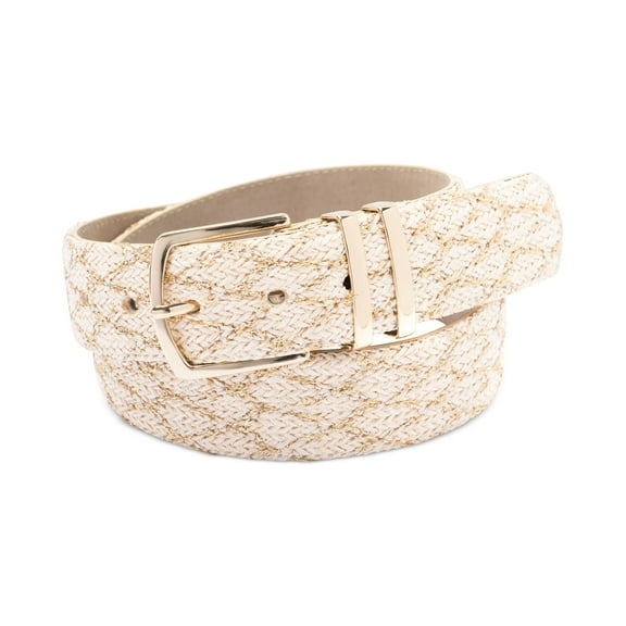 INC International Concepts Woven Metallic Fabric Panel Belt