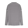thumbnail image 5 of Sexlip Casual Loose V-neck Long Sleeve Top Striped Printed Comfortable Versatile Daily Wear Chic Top for Women Fashion Apparel Black XXXXXL, 5 of 6