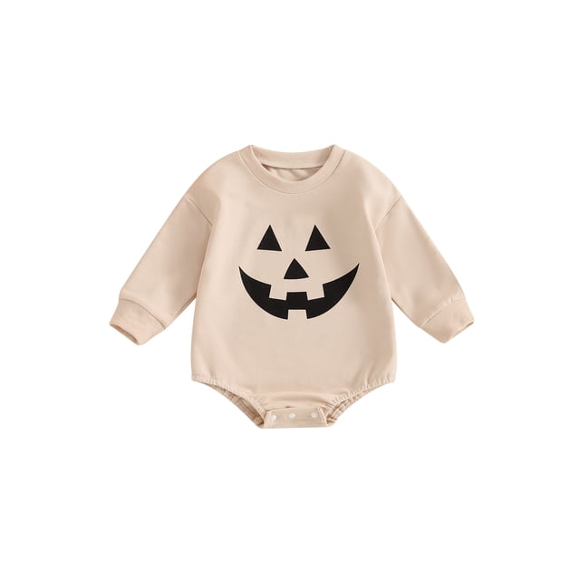 Gupgi Barboteuse Citrouille pour Bébés Filles Garçons, Combinaison Décontractée d'Halloween à Manches Longues, Automne, Barboteuse Courte pour Nourrisson