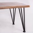 thumbnail image 6 of Zephyra Outdoor Industrial Rustic Finshed Iron and Acacia Wood Coffee Table, Teak, 6 of 6