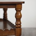 thumbnail image 5 of iooHug HomeHaven Turned Leg Two Tier Coffee Table, Wave Edge Storage Shelf Wooden Center Table for Living Room,Antique brown, 5 of 7