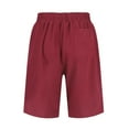 thumbnail image 4 of Kagetolytai Shorts for Women Women's Sports Comfortable Elastic Waist Drawstring Shorts Womens Shorts Wine L, 4 of 5