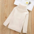 thumbnail image 5 of Odeerbi Turtleneck Sweater for Kids Autumn Winter Boys Girls High Collar Pullover Sweater White, 5 of 5