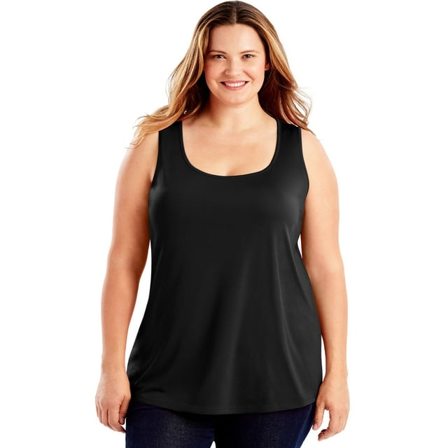 Just My Size Débardeur Femme Cool DRI Col Rond, 1X, Noir