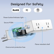 Geeni Switch Duo Double Smart Plug, White, 2 Outlets, Works with Alexa and Google Home