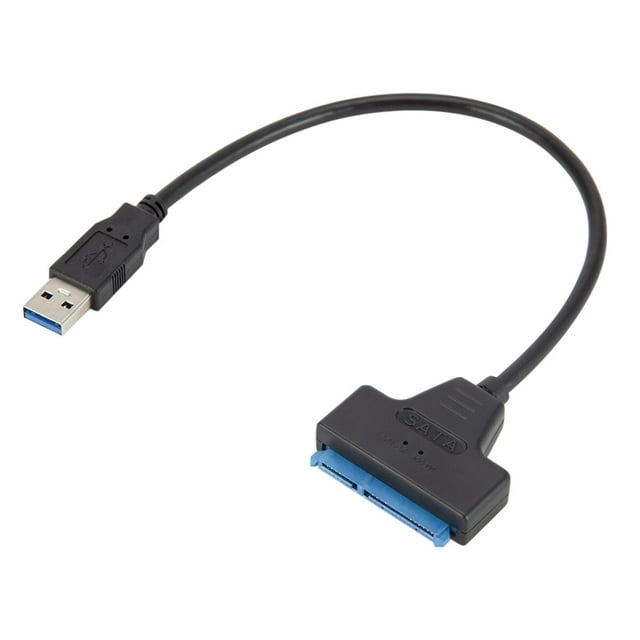 Cable SATA a USB para disco duro, transmisión USB 3.0, adaptador USB SATA Easy Drive Line para discos duros de 2,5" y 1,8" (negro)