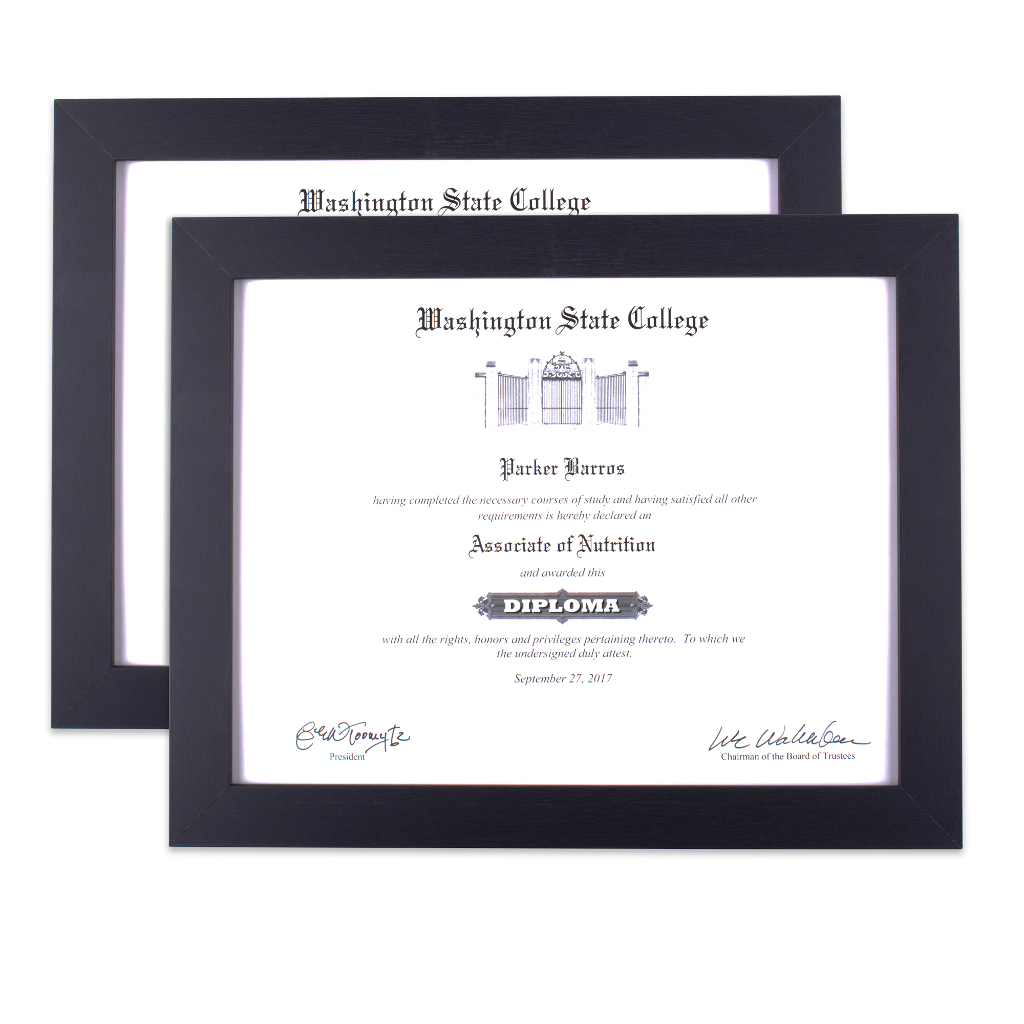 DII Document Frame Made to Display Certificates 8.5x11" Document