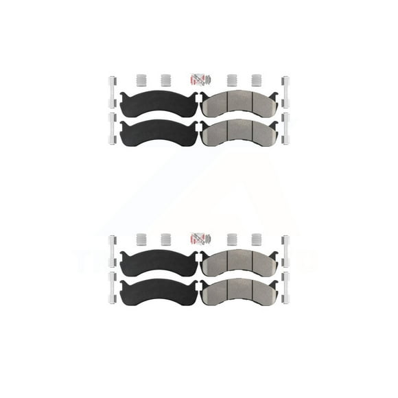 AmeriBRAKES Kit de Plaquettes de Frein à Disque Semi-Métalliques avant Arrière pour Freightliner MT45 MT55 Kenworth T370 T270 IC Corporation CE Intégré MT35 International 4300 M2 106 Ford Peterbilt Workhorse KNF-100121
